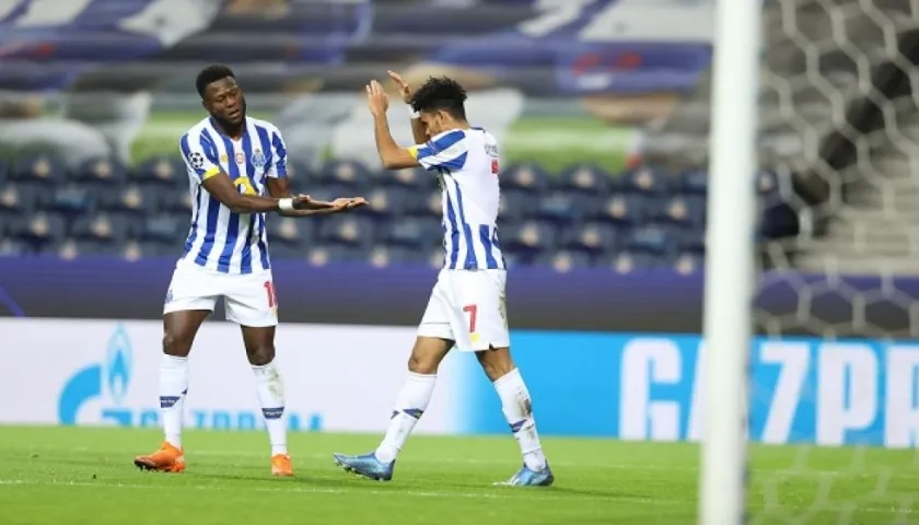 Luis Díaz festeja su gol. 