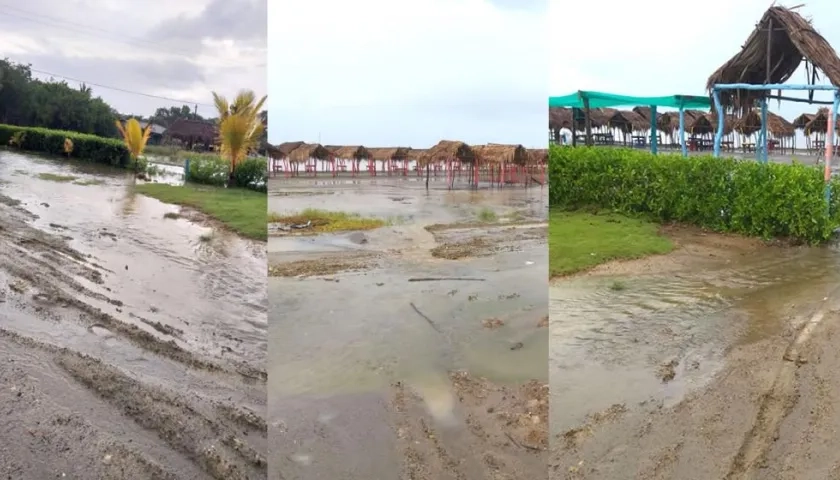 Los negocios inundados.