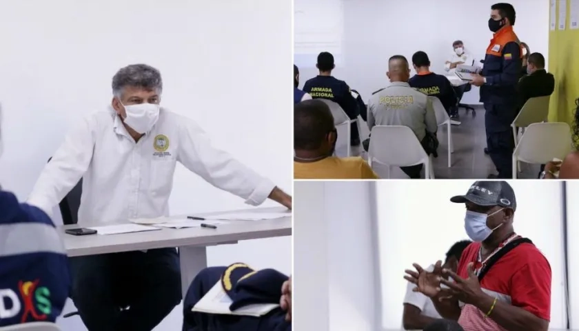  David Múnera Cavadía, secretario del Interior, se reunió con nativos de Playa Blanca para reapertura del sitio.