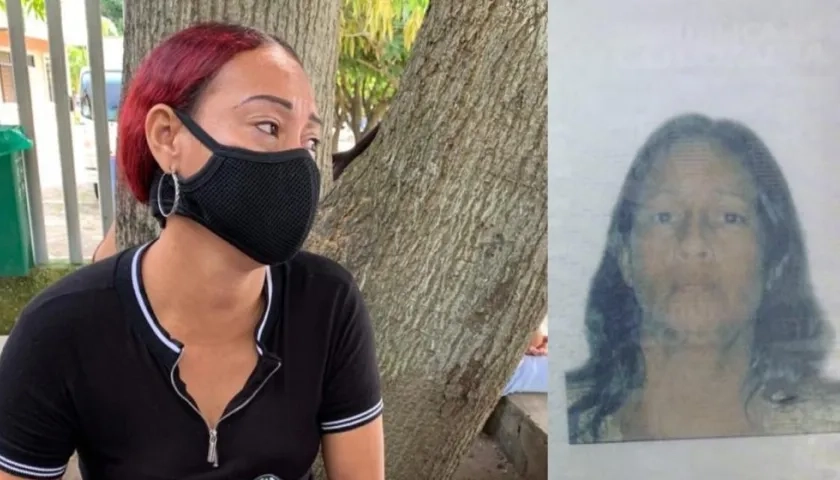 Olga Carrillo, hija de la mujer; y foto en vida de Nelly Cecilia Gutiérrez Rodríguez.