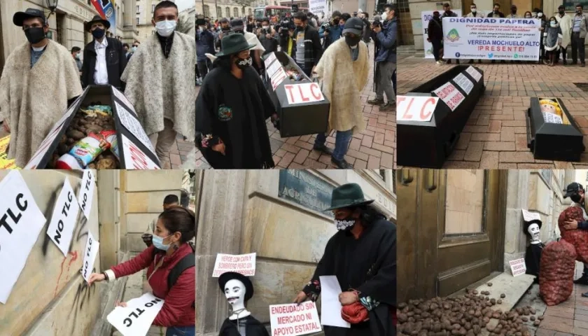 La protesta en Bogotá.