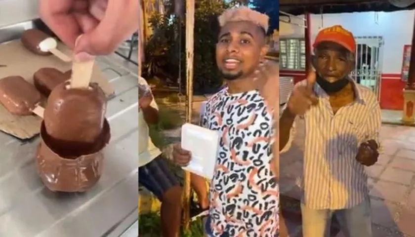 Los bromistas y uno de los afectados con la 'degustación'.