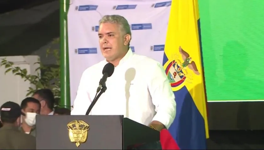El Presidente Iván Duque anunciando la captura de 'El Costeño'.
