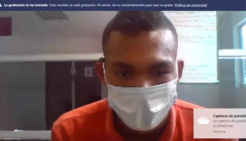 Juan Pablo Rodríguez Gómez durante la audiencia virtual de este miércoles. 