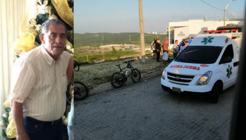 Julio César Real Navarro fue llevado en ambulancia a la clínica y allí falleció. 