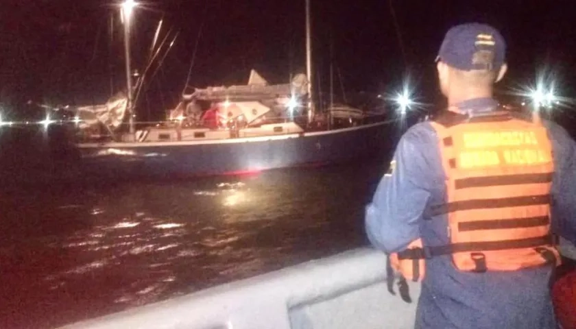 La embarcación en zona segura.