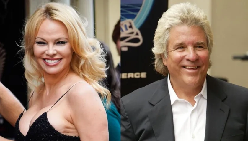 La actriz Pamela Anderson y el productor Jon Peters.