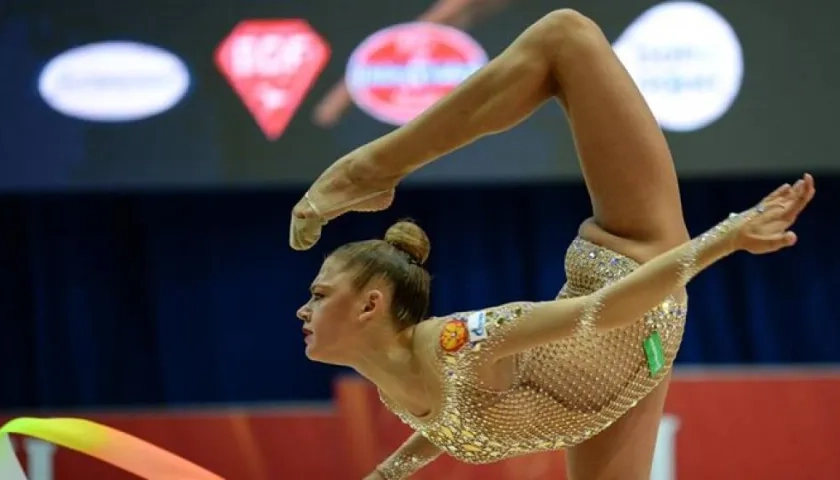 La gimnasta rusa Aleksandra Soldátova.