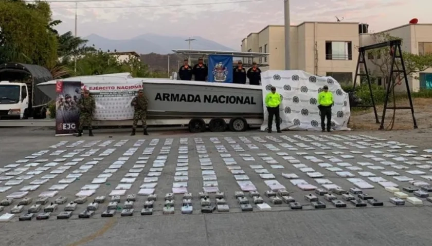 Droga incautada en el Parque Isla Salamanca.