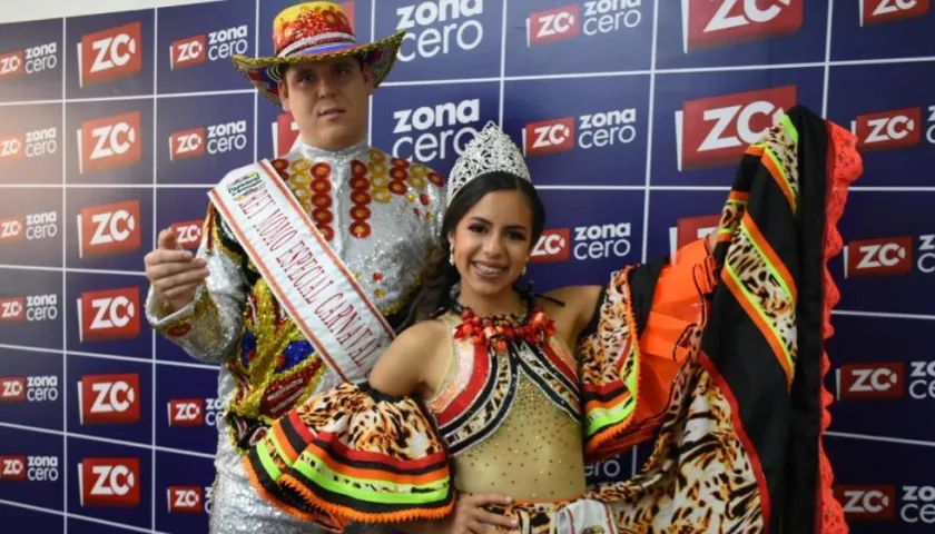 Ryan Halleck (Rey Momo Especial) Mariana Falkenhagen (Reina Infantil) Carnaval de Barranquilla en Miami.