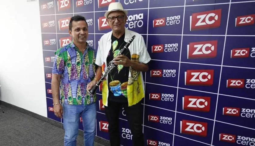 Lisandro Polo (organizador de Noche de Tambó) y Carlos Piña (clarinetista).