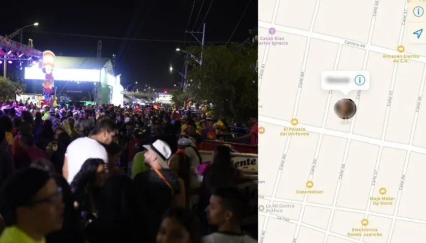 Imagen del evento y de la última ubicación del celular del ciudadano.