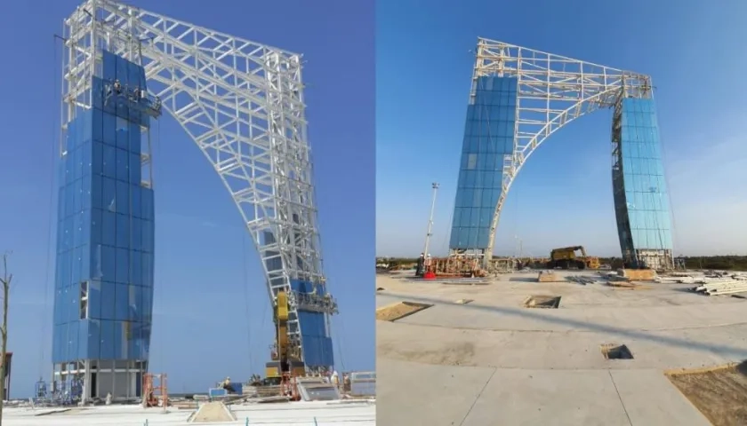 Así marcha la construcción del monumento Aleta de Tiburón, en homenaje a Junior.