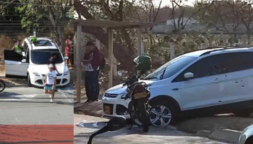 La camioneta que conducía el pensionado de la Policía.