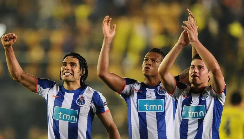 Falcao García y James Rodríguez durante su paso por el Porto. 