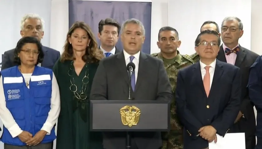 El Presidente Iván Duque en su alocución esta mañana.