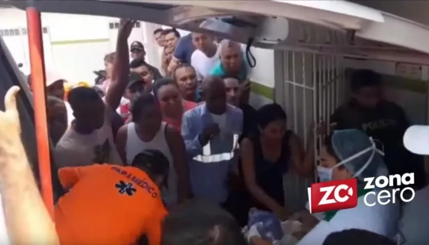 Momentos en que el conductor era remitido a la Campbell de Barranquilla.