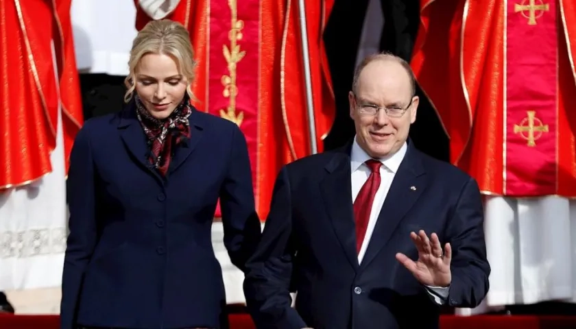 Príncipe Alberto de Mónaco y su esposa.