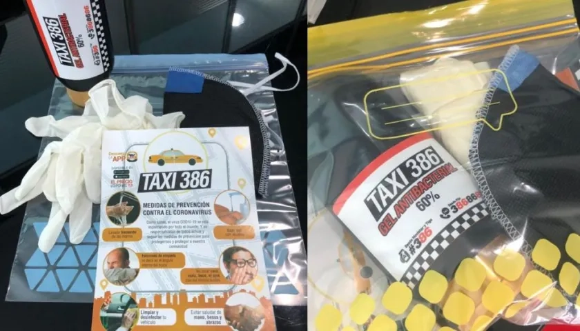 Kits para taxistas contra el Covid-19.