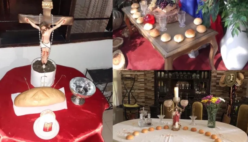 Collage de altares de Semana Santa en Sabanalarga
