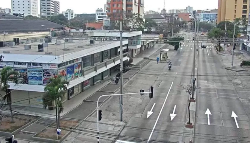 Calle 72 de Barranquilla en cuarentena.