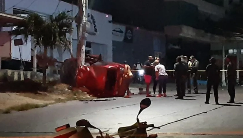 Accidente en el que murió Moisés David Díaz.
