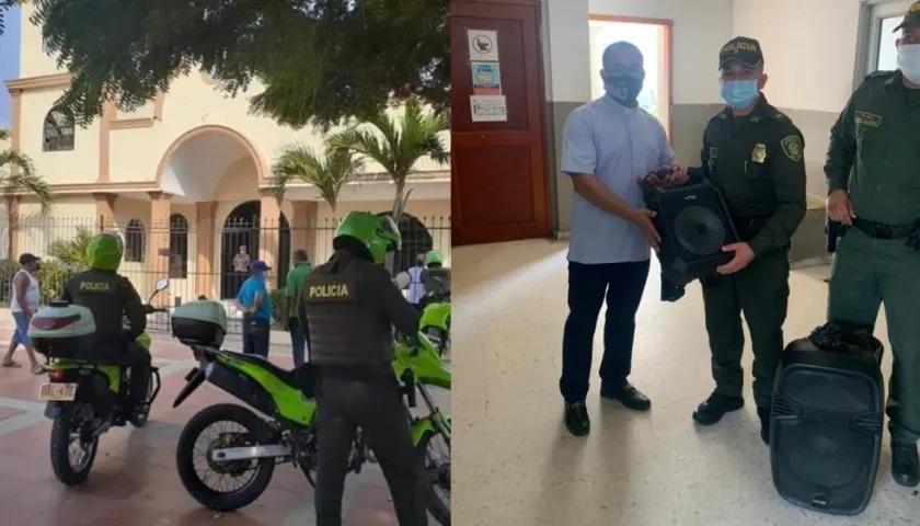 Recuperación de los elementos de sonido por parte de la Policía.