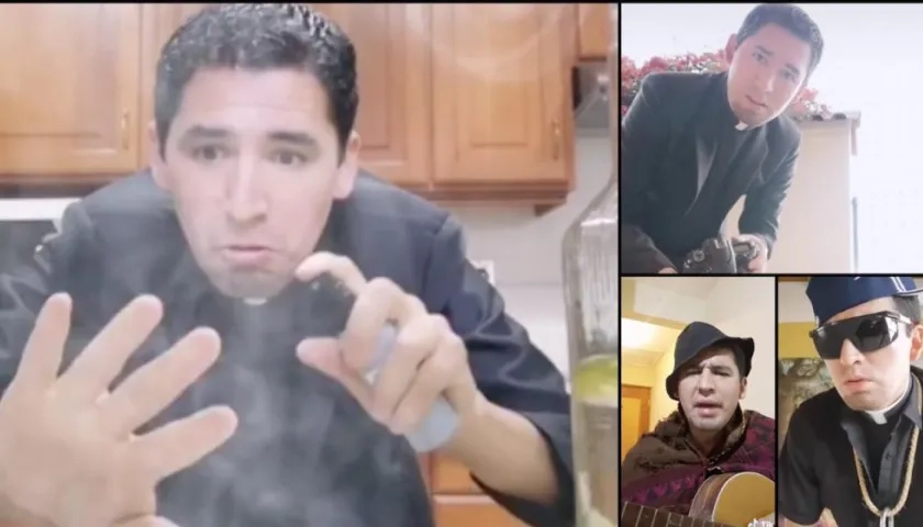 El sacerdote boliviano Rolando Laime en varios de sus post.