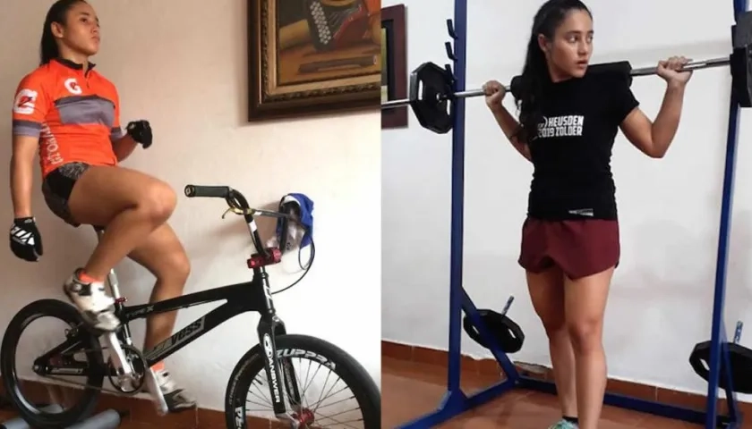 La campeona Sharid Fayad, durante sus entrenamientos en casa.