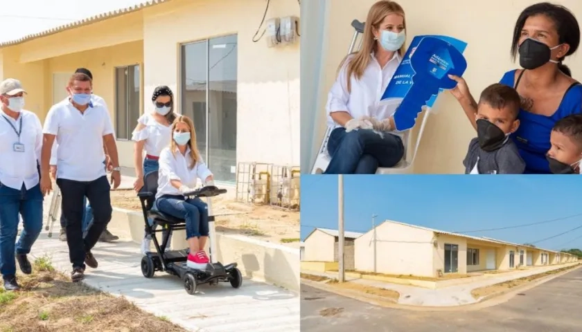 La Gobernadora entregó las dos primeras casas en Santo Tomás.