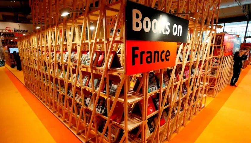 Vista del pabellón de invitados de honor de Francia durante la rueda de prensa de inauguración de la Feria del Libro de Fráncfort (Alemania). 