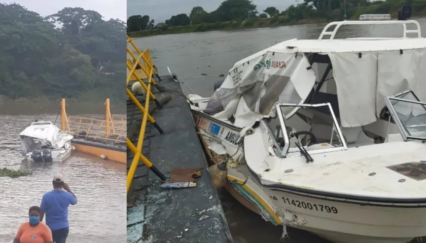 Así quedó la ambulancia acuática.