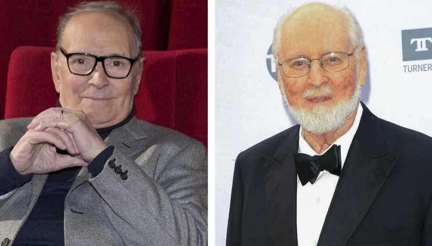 El compositor italiano Ennio Morricone (izda) y el estadounidense John Williams.