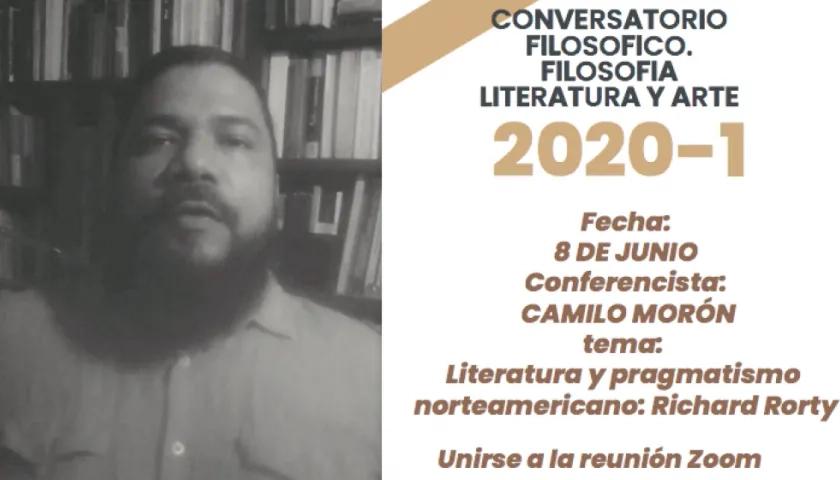 Afiche promocional del evento Conversatorio Filosófico.