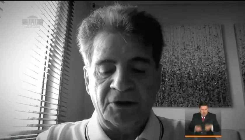 Luis Escaf durante la intervención en el Canal Institucional de TV.