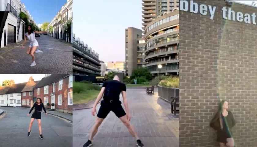 Varios de los bailarines participantes en el videoclip.