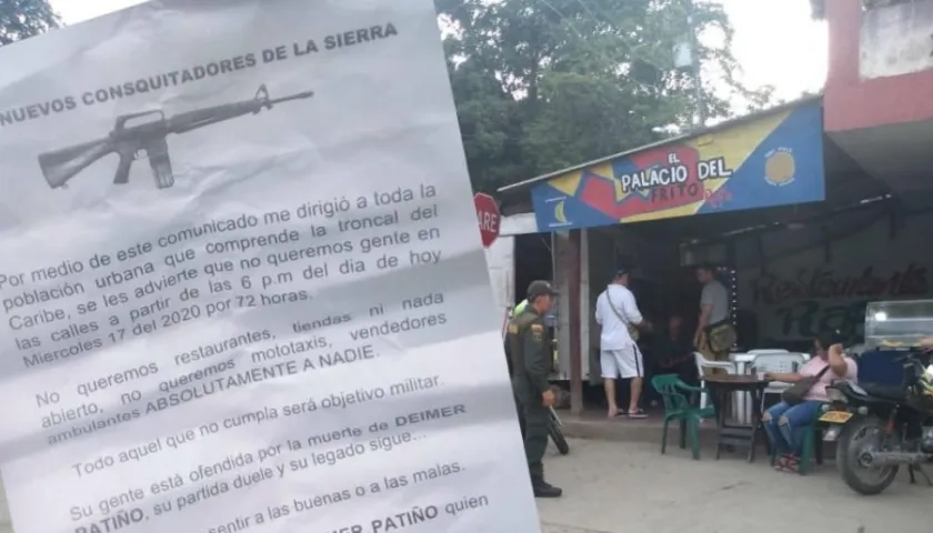 Panfleto amenazante.