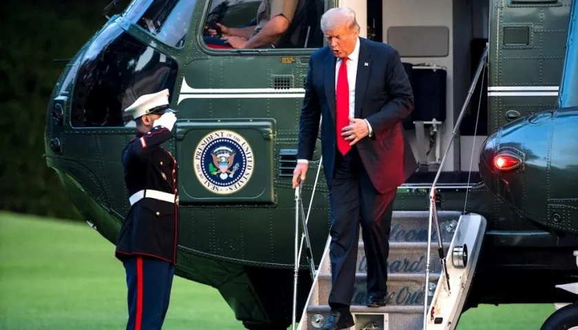 El presidente de EEUU, Donald J. Trump, llegando a la Casa Blanca.