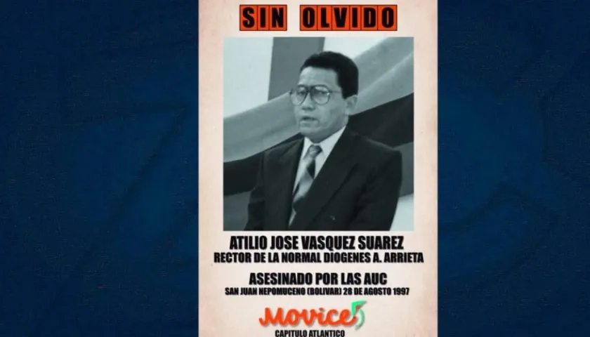 Atilio José Vásquez Suárez, el rector asesinado.