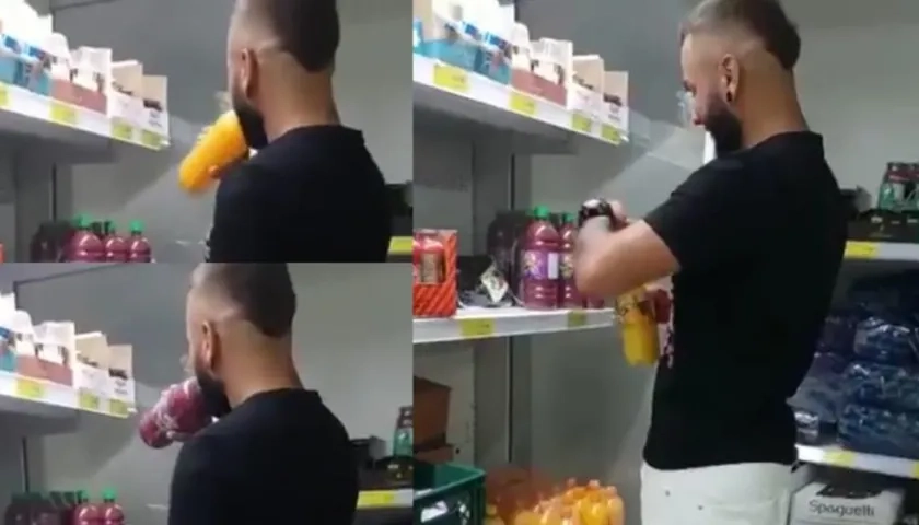 Momentos del acto irresponsable de Cristian Correa.