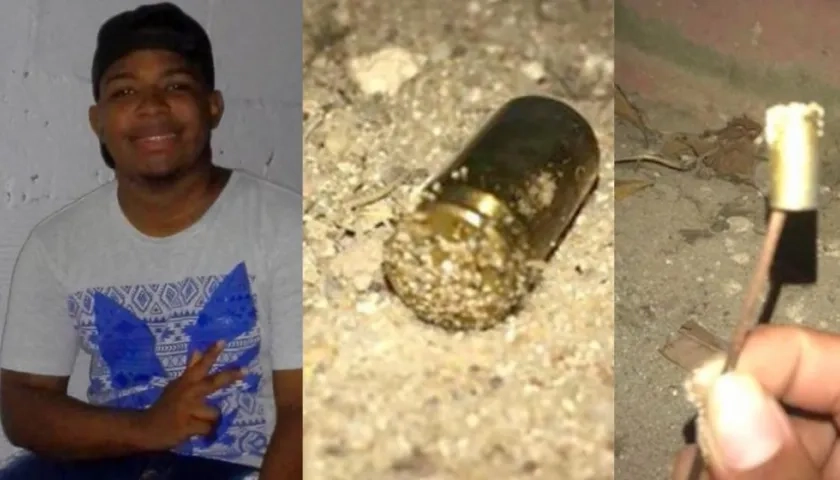 Jean Carlos Alcázar Herrera y las vainillas que quedaron en el sitio.