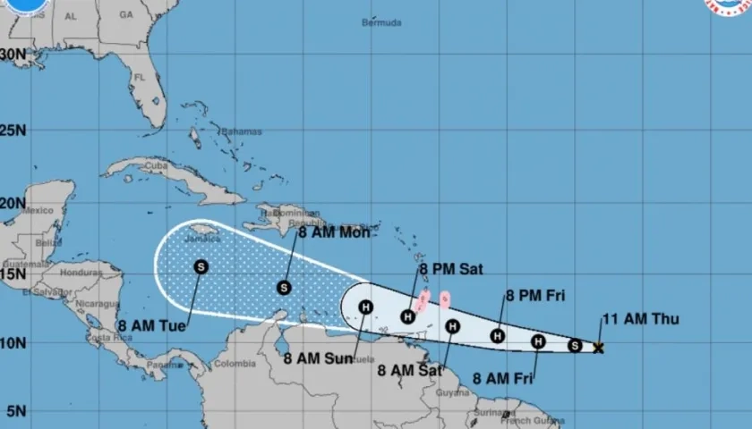 Trayectoria de la Tormenta Tropical 'Gonzalo'.
