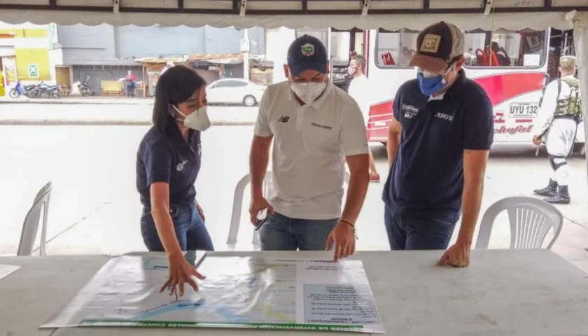 Instalación del cerco sanitario en el suroccidente de Barranquilla.