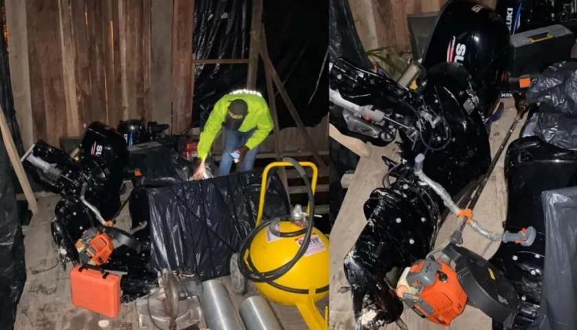 Elementos hurtados por delincuentes y recuperados por la Policía.