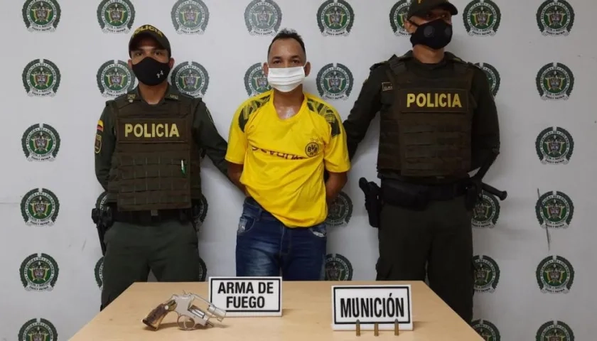 Edinson Jesús Sanabria tras ser capturado.