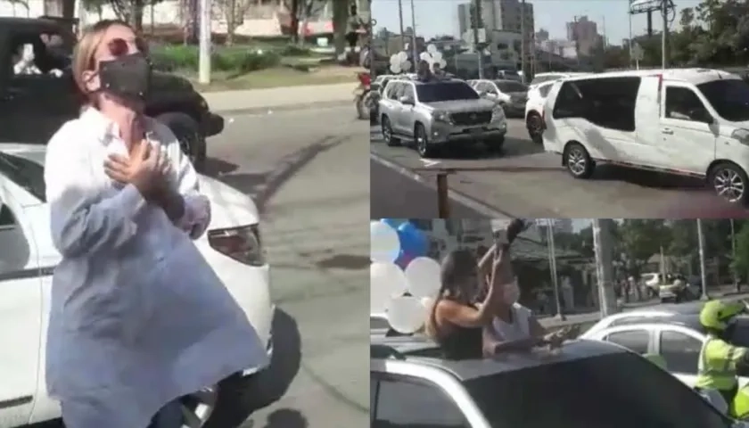 La actriz Marianne Schaller bailando en homenaje a su padre.