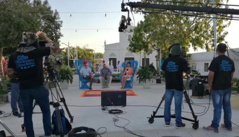 Personal de Telecaribe en actividades de producción.