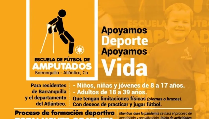 Escuela de fútbol de amputados abre inscripciones.