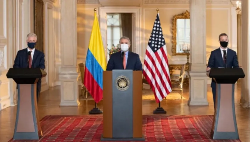 Robert O'Brien, Iván Duque y Craig Falle