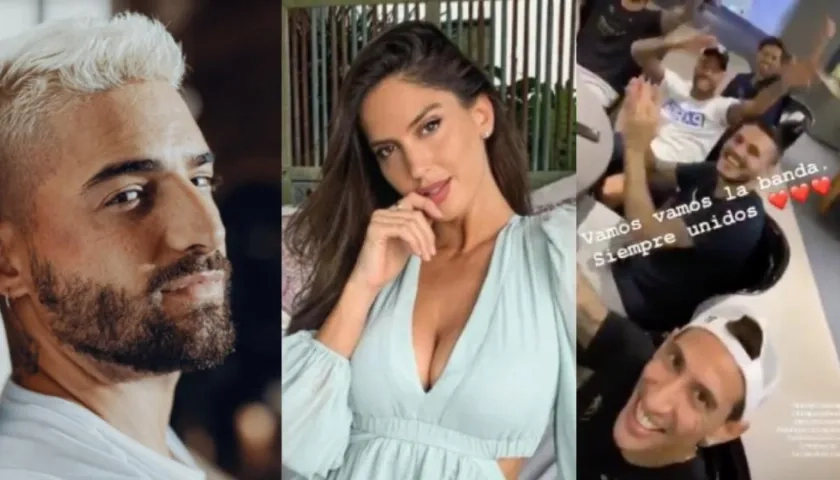 En la foto Maluma, Natalia Barulich y Neymar.